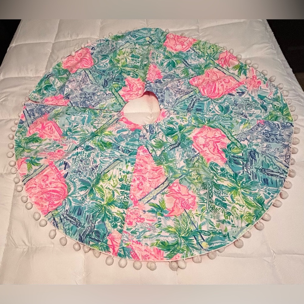Lilly Pulitzer Christmas Tree Skirt and 2 Stockings